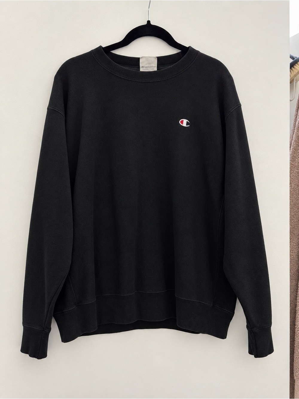 Champion Reverse Weave Black Crewneck Sweatshirt XL Unisex